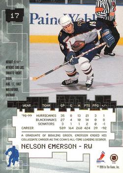 1999-00 Be a Player Millennium Signature Series - All-Star Fantasy Ruby #17 Nelson Emerson Back