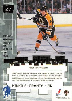 1999-00 Be a Player Millennium Signature Series - All-Star Fantasy Ruby #27 Mikko Eloranta Back