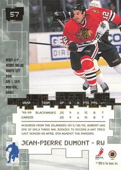 1999-00 Be a Player Millennium Signature Series - All-Star Fantasy Ruby #57 Jean-Pierre Dumont Back