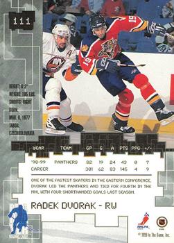 1999-00 Be a Player Millennium Signature Series - All-Star Fantasy Ruby #111 Radek Dvorak Back