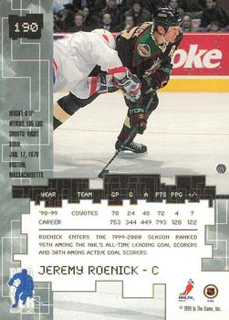 1999-00 Be a Player Millennium Signature Series - All-Star Fantasy Ruby #190 Jeremy Roenick Back