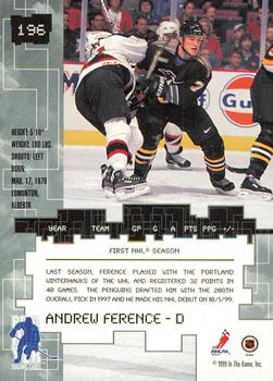 1999-00 Be a Player Millennium Signature Series - All-Star Fantasy Ruby #196 Andrew Ference Back