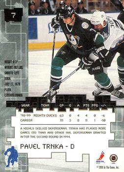 1999-00 Be a Player Millennium Signature Series - All-Star Fantasy Sapphire #7 Pavel Trnka Back