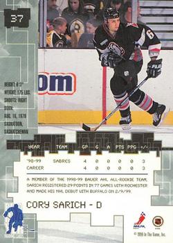 1999-00 Be a Player Millennium Signature Series - All-Star Fantasy Sapphire #37 Cory Sarich Back