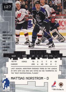 1999-00 Be a Player Millennium Signature Series - All-Star Fantasy Sapphire #127 Mattias Norstrom Back