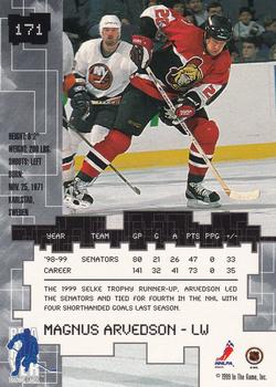 1999-00 Be a Player Millennium Signature Series - All-Star Fantasy Sapphire #171 Magnus Arvedson Back