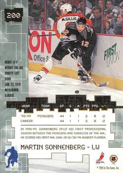 1999-00 Be a Player Millennium Signature Series - All-Star Fantasy Sapphire #200 Martin Sonnenberg Back