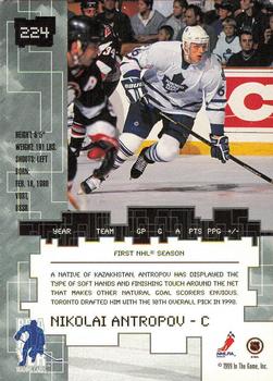 1999-00 Be a Player Millennium Signature Series - All-Star Fantasy Sapphire #224 Nikolai Antropov Back
