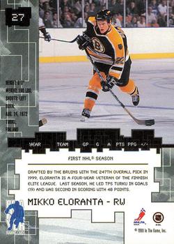 1999-00 Be a Player Millennium Signature Series - All-Star Fantasy Silver #27 Mikko Eloranta Back