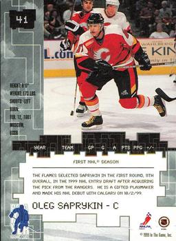 1999-00 Be a Player Millennium Signature Series - All-Star Fantasy Silver #41 Oleg Saprykin Back