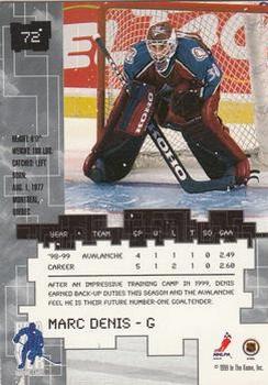 1999-00 Be a Player Millennium Signature Series - All-Star Fantasy Silver #72 Marc Denis Back