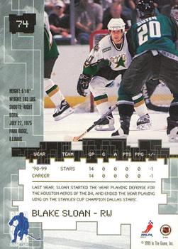 1999-00 Be a Player Millennium Signature Series - All-Star Fantasy Silver #74 Blake Sloan Back