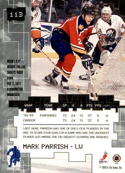 1999-00 Be a Player Millennium Signature Series - All-Star Fantasy Silver #113 Mark Parrish Back