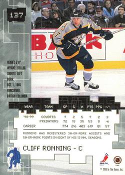 1999-00 Be a Player Millennium Signature Series - All-Star Fantasy Silver #137 Cliff Ronning Back