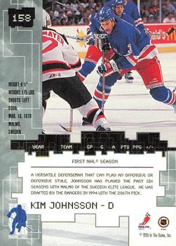 1999-00 Be a Player Millennium Signature Series - All-Star Fantasy Silver #158 Kim Johnsson Back