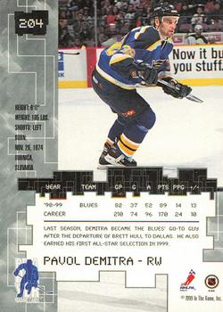 1999-00 Be a Player Millennium Signature Series - All-Star Fantasy Silver #204 Pavol Demitra Back
