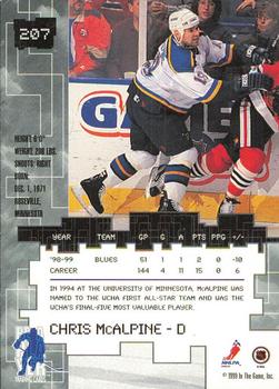1999-00 Be a Player Millennium Signature Series - All-Star Fantasy Silver #207 Chris McAlpine Back