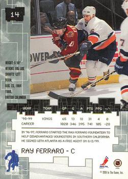 1999-00 Be a Player Millennium Signature Series - Chicago Sun-Times Gold #14 Ray Ferraro Back