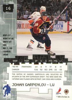 1999-00 Be a Player Millennium Signature Series - Chicago Sun-Times Gold #16 Johan Garpenlov Back