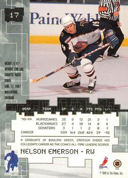 1999-00 Be a Player Millennium Signature Series - Chicago Sun-Times Gold #17 Nelson Emerson Back