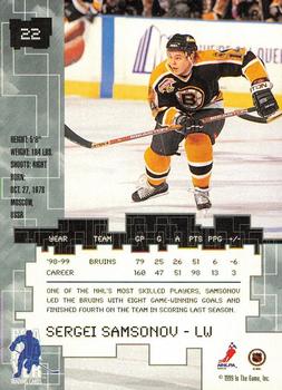 1999-00 Be a Player Millennium Signature Series - Chicago Sun-Times Gold #22 Sergei Samsonov Back