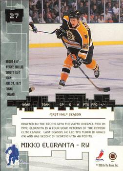 1999-00 Be a Player Millennium Signature Series - Chicago Sun-Times Gold #27 Mikko Eloranta Back