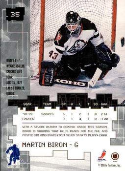 1999-00 Be a Player Millennium Signature Series - Chicago Sun-Times Gold #35 Martin Biron Back