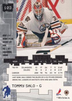 1999-00 Be a Player Millennium Signature Series - Chicago Sun-Times Gold #103 Tommy Salo Back