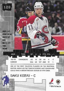 1999-00 Be a Player Millennium Signature Series - Chicago Sun-Times Gold #128 Saku Koivu Back