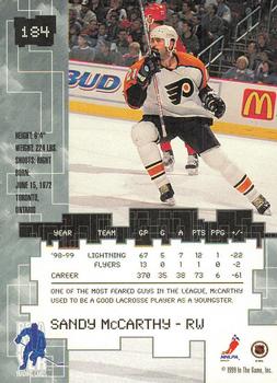 1999-00 Be a Player Millennium Signature Series - Chicago Sun-Times Gold #184 Sandy McCarthy Back