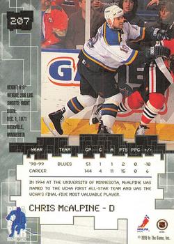 1999-00 Be a Player Millennium Signature Series - Chicago Sun-Times Gold #207 Chris McAlpine Back
