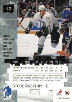 1999-00 Be a Player Millennium Signature Series - Chicago Sun-Times Ruby #10 Steve Rucchin Back