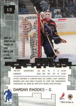 1999-00 Be a Player Millennium Signature Series - Chicago Sun-Times Ruby #13 Damian Rhodes Back