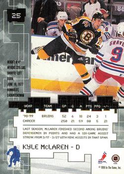 1999-00 Be a Player Millennium Signature Series - Chicago Sun-Times Ruby #25 Kyle McLaren Back