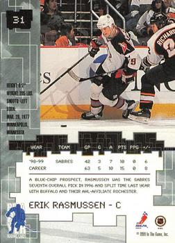 1999-00 Be a Player Millennium Signature Series - Chicago Sun-Times Ruby #31 Erik Rasmussen Back