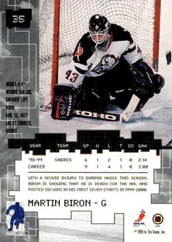 1999-00 Be a Player Millennium Signature Series - Chicago Sun-Times Ruby #35 Martin Biron Back