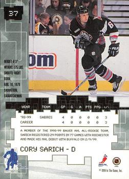 1999-00 Be a Player Millennium Signature Series - Chicago Sun-Times Ruby #37 Cory Sarich Back