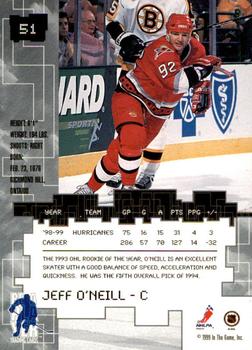 1999-00 Be a Player Millennium Signature Series - Chicago Sun-Times Ruby #51 Jeff O'Neill Back