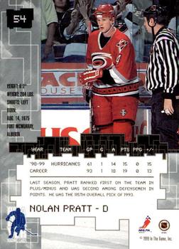 1999-00 Be a Player Millennium Signature Series - Chicago Sun-Times Ruby #54 Nolan Pratt Back