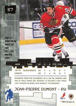 1999-00 Be a Player Millennium Signature Series - Chicago Sun-Times Ruby #57 Jean-Pierre Dumont Back