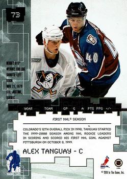 1999-00 Be a Player Millennium Signature Series - Chicago Sun-Times Ruby #73 Alex Tanguay Back