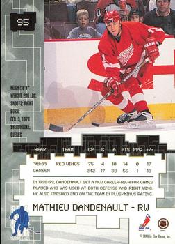 1999-00 Be a Player Millennium Signature Series - Chicago Sun-Times Ruby #95 Mathieu Dandenault Back