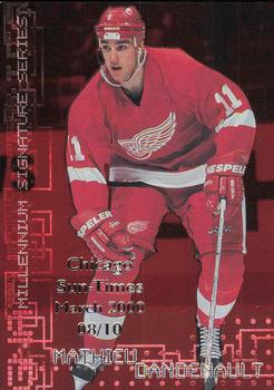 1999-00 Be a Player Millennium Signature Series - Chicago Sun-Times Ruby #95 Mathieu Dandenault Front