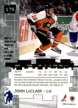 1999-00 Be a Player Millennium Signature Series - Chicago Sun-Times Ruby #179 John LeClair Back