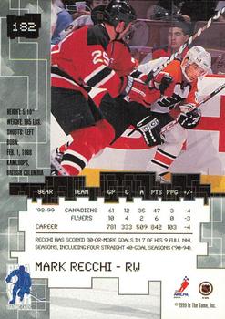 1999-00 Be a Player Millennium Signature Series - Chicago Sun-Times Ruby #182 Mark Recchi Back