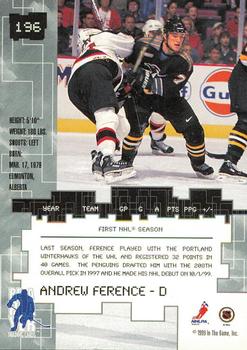 1999-00 Be a Player Millennium Signature Series - Chicago Sun-Times Ruby #196 Andrew Ference Back