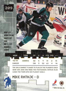 1999-00 Be a Player Millennium Signature Series - Chicago Sun-Times Ruby #209 Mike Rathje Back
