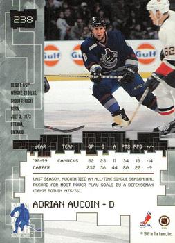 1999-00 Be a Player Millennium Signature Series - Chicago Sun-Times Ruby #238 Adrian Aucoin Back