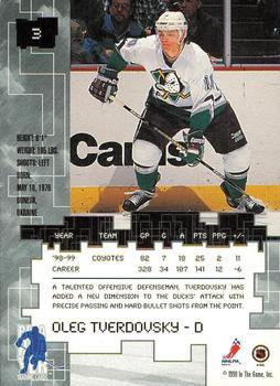 1999-00 Be a Player Millennium Signature Series - Chicago Sun-Times Sapphire #3 Oleg Tverdovsky Back