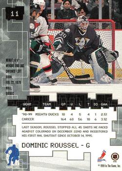1999-00 Be a Player Millennium Signature Series - Chicago Sun-Times Sapphire #11 Dominic Roussel Back